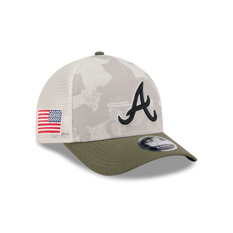 Atlanta Braves Armed Forces Day 2025 9FORTY M-Crown A-Frame Trucker Hat