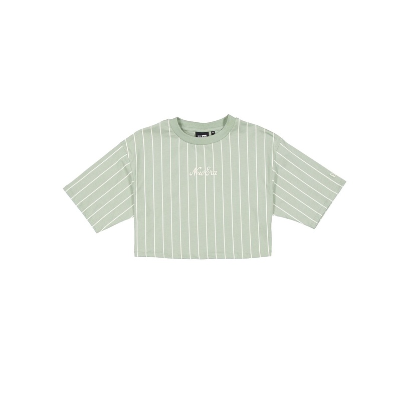 Women’s Cropped Everest Green Pinstripe T-Shirt
