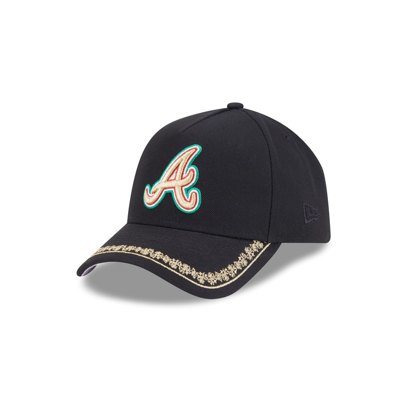 Atlanta Braves Ornate Visor 9FORTY A-Frame Snapback Hat