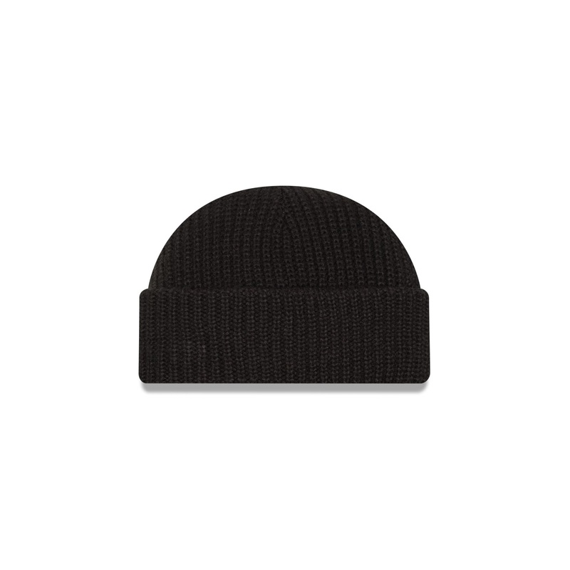 Black Ribbed Skully Knit Beanie