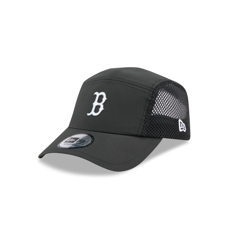 Boston Red Sox Black Poly Runner Adjustable Hat