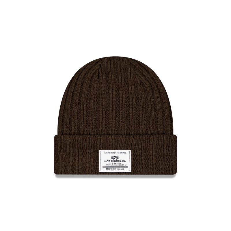 Alpha Industries x New Era Brown Cuff Knit Hat