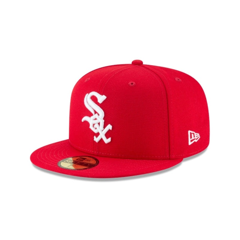 Chicago White Sox Scarlet Basic 59FIFTY Fitted Hat