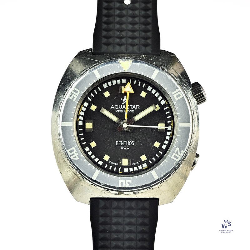 Aquastar Geneve Benthos 500 – c.1970s Vintage Dive Watch – Calibre AS1902