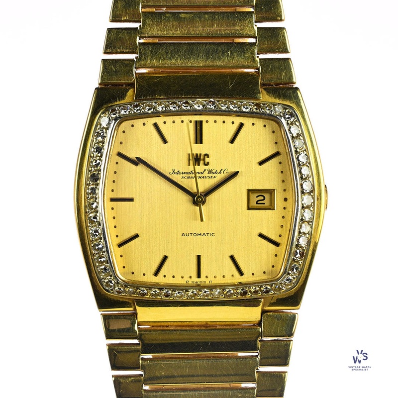 International Watch Company – 18k Gold Dress Watch With Diamond Bezel – Model 2189730 – c.1978