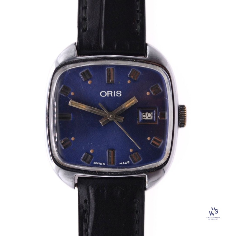 Oris – Calendar – TV Case – Calibre 715 – Blue Dial – c.1975