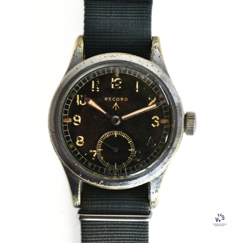 Record – WWII – British Military Issued – ‘Dirty Dozen’ – Wristwatch – 1944