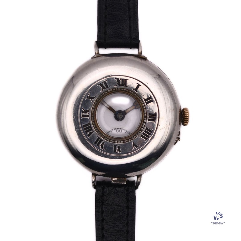 Vintage – Military Trench Style – Half Hunter – Wristwatch – Marked A.G.R.