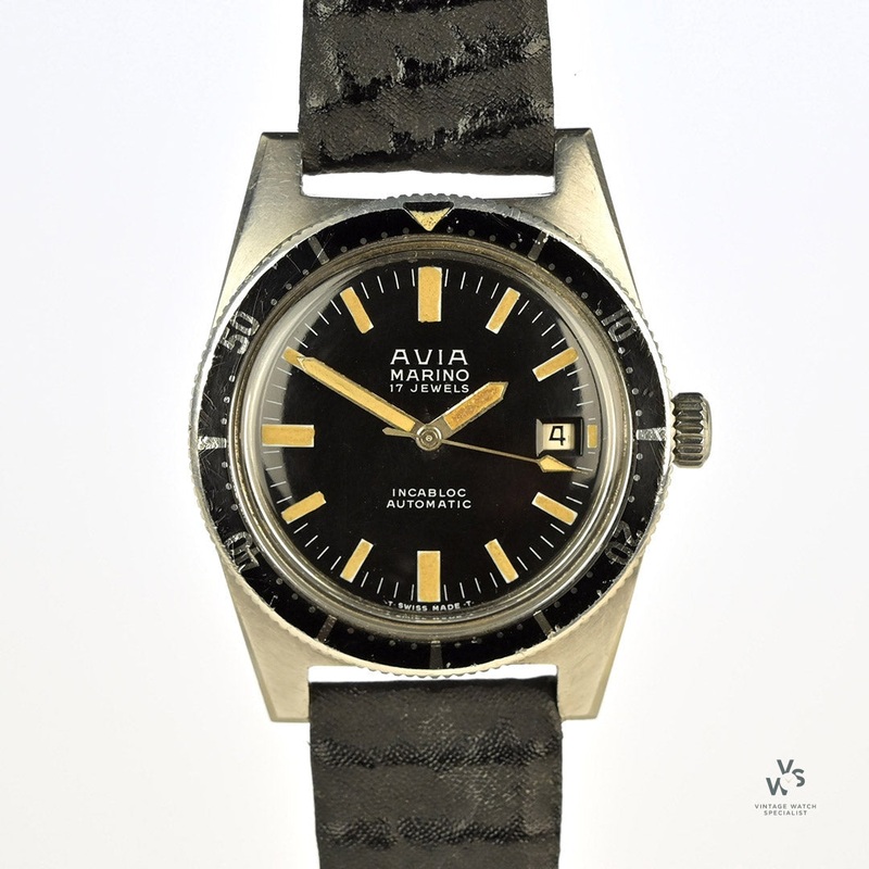 Avia Marino Incabloc – Automatic Dive Watch – c.1960s – With ETA 2472 Movement