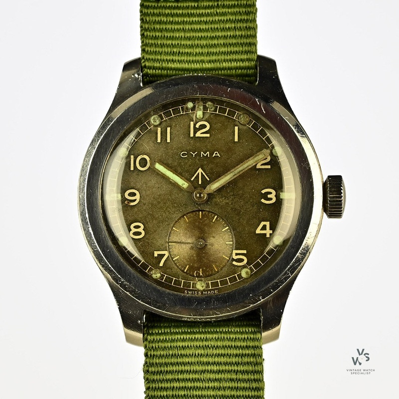 Cyma – British Military Issued WWW Dirty Dozen – c.1945 – Caliber 234 Movement and Stunning Tropical Dial