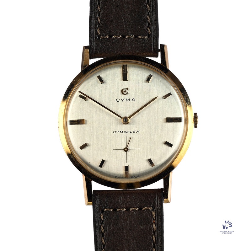 Cyma Cymaflex 18k Gold Dress Watch – New Old Stock