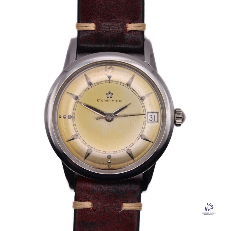 Eterna-Matic – Date – Tropical Dial – Arrow Head Markers – Cal 1239 – c.1950
