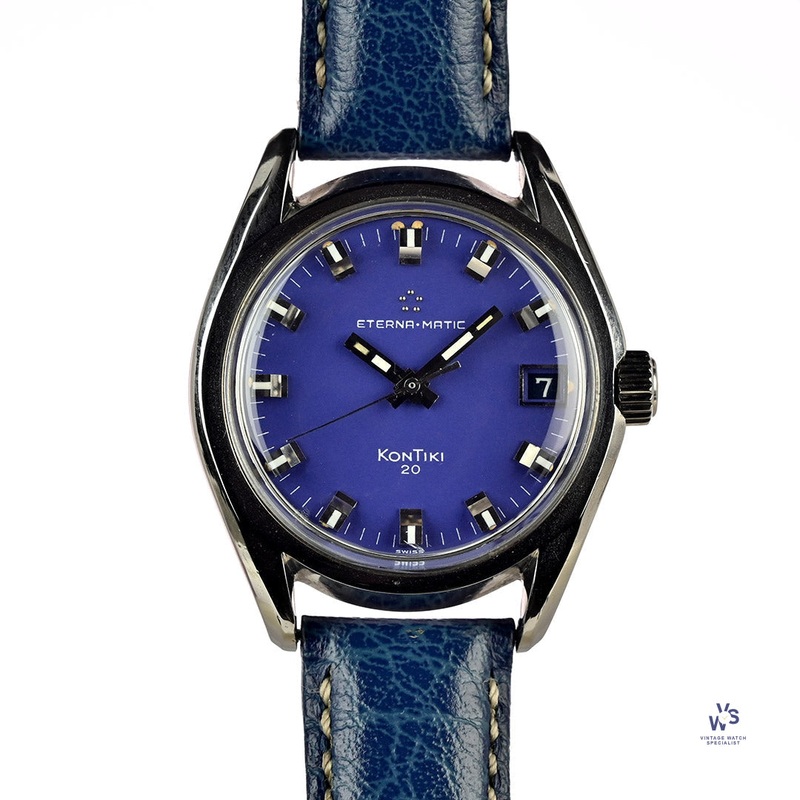 Eterna-Matic – Kontiki 20 Date – Blue Dial 36mm  – c.1968
