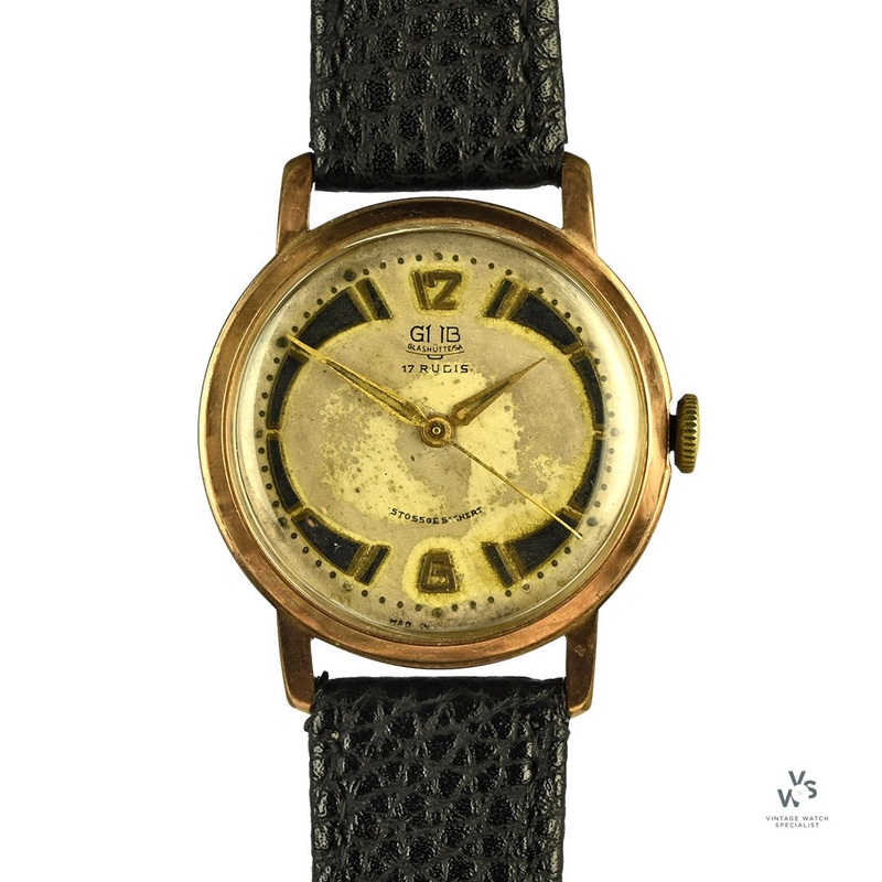 GUB Glasshutte Art Deco Style Vintage Watch – c.1950s