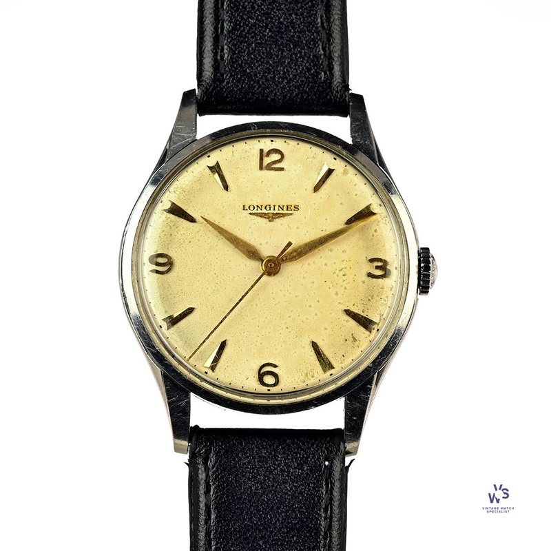 Longines Time Only Vintage Watch – Manual Wind – Tropical Dial – c.1956