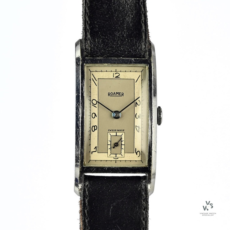 Roamer Art Deco Tank Case Watch – c.1930s