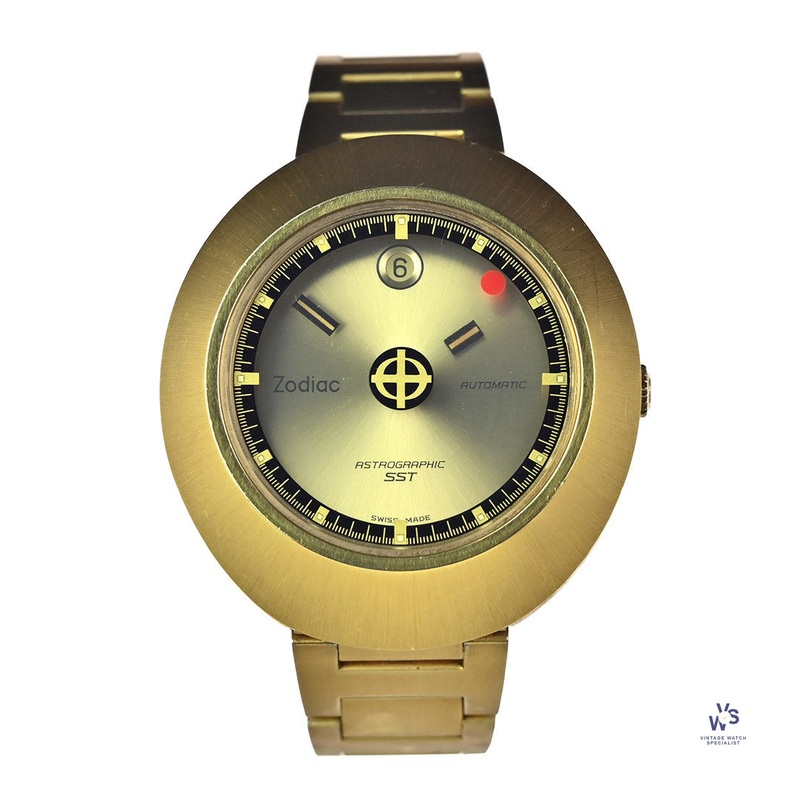 Zodiac – Astrographic SST Mystery Dial – Automatic – Gold Plated – Original Zodiac Bracelet – Box No Papers – c.1969