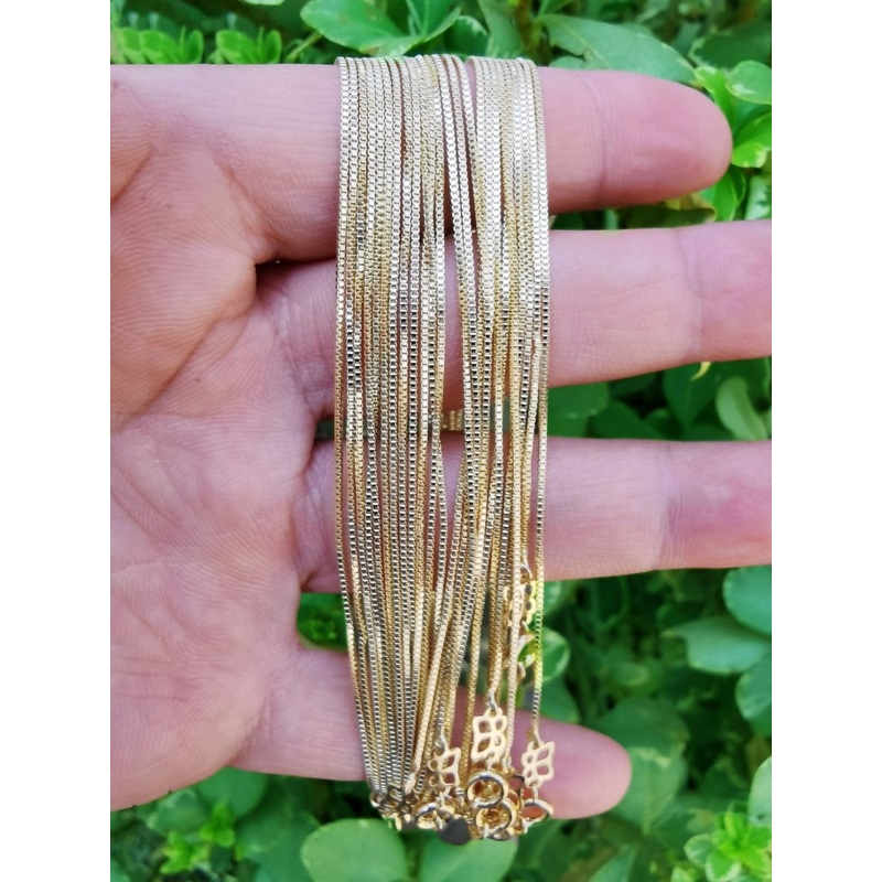 14K Gold Plated Dainty 0.5mm Box Chain 16 Inch, 17.5 Inch, 18 Inch Necklace | CN-564 CN-565 WA-223 Clearance Pricing 16 inch