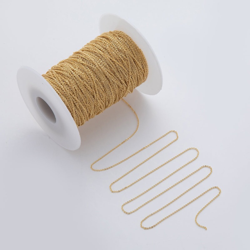16K Gold Filled 1mm Minimalist Cable Unfinished Chain by Yard | Roll-1559