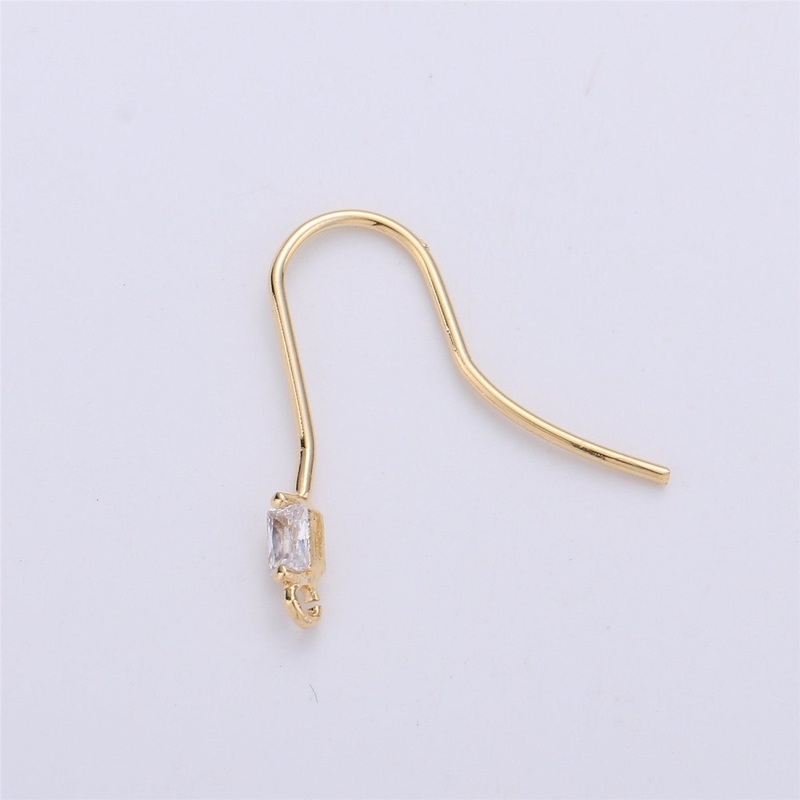 Ear Hooks1 Pair 14k Gold Filled Ear Wires with Open Link for Charm, Handmade Earring Findings, Gold Earwires, DIY Jewelry Supply Component K-191