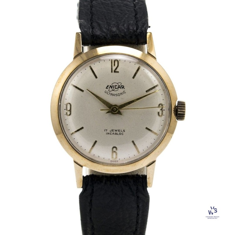 Enicar Ultrasonic – 9K Gold Dennison Cased Watch – Calibre AR1010 – c1964