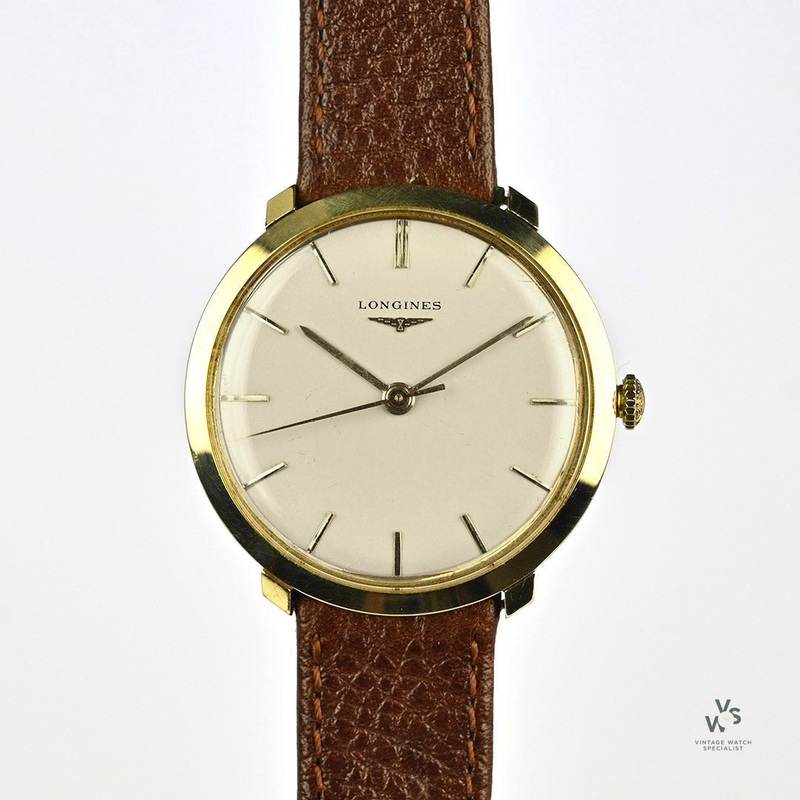 Longines 9k ‘Jumbo’ Calatrava Style Gold Vintage Dress Watch – C.1959