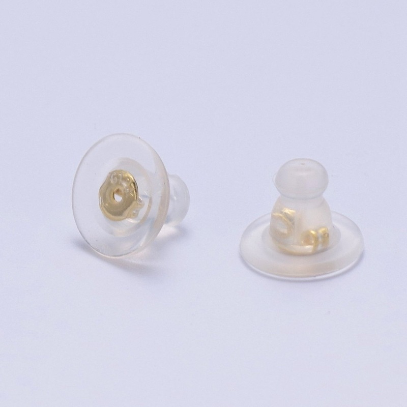 OS Bullet Clutch Earring Backs for Studs with Pad Rubber Earring Stoppers Pierced Safety Backs K-231
