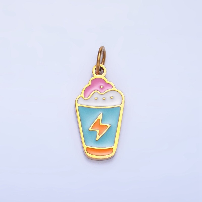 Stainless Steel Enamel Cold Drink Slushie Frappe Charm | P1533