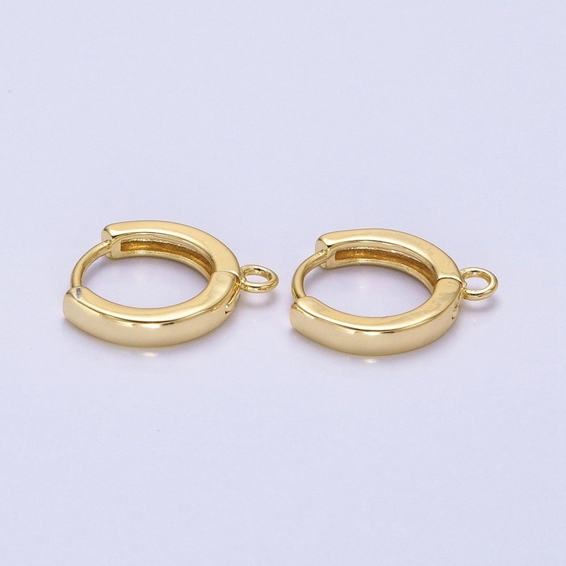 14K Gold Filled 14mm Minimalist Huggie Earrings Findings | Z639