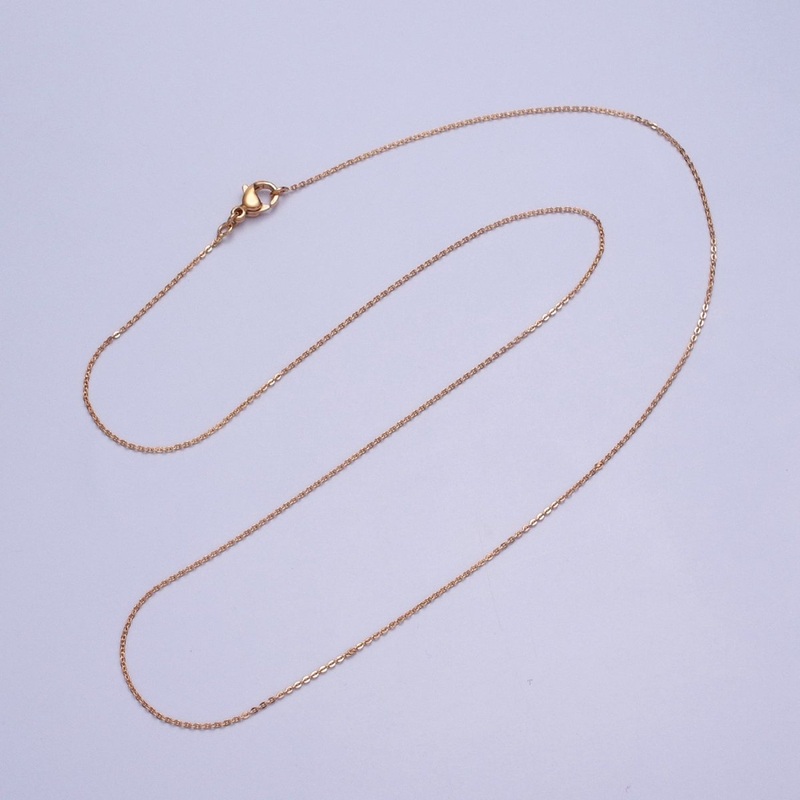 19.5” Ready to Use 18K Gold Filled Thin Rolo Necklace Chain Layering Cable Chain Dainty Necklace For Pendant Charm Necklace Making | WA-1605 Clearance Pricing