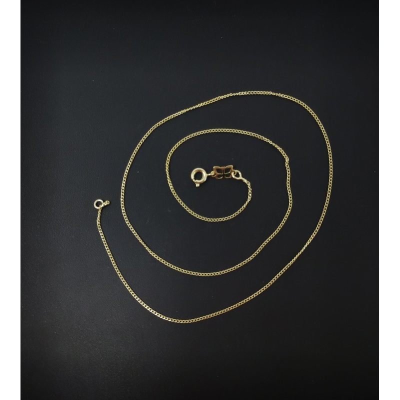 1pc 17.7” Ready to Use 14K Gold Filled Dainty Cuban Necklace Chain, Layer Curb Chain Dainty Necklace, Pendant Charm Necklace Making, 555