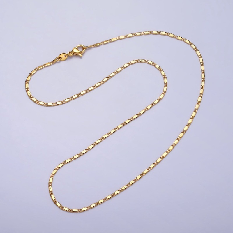 24K Gold Filled 1.6mm Scroll 15.75 Inch Chain Necklace | WA-1545 Clearance Pricing