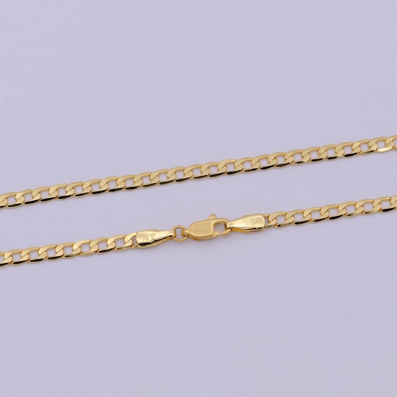 24K Gold Filled Cuban Link Chain Necklace 18 inch Miami Cuban, 3.2mm Gold Chain, Curb Link, Men Women Chain Necklaces | WA-523 Clearance Pricing
