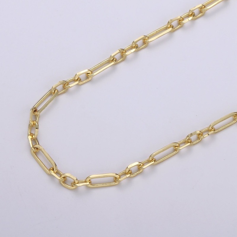 24K Gold Filled Elaborate PAPERCLIP long and short Chain Sold by Yard For Jewelry Making | ROLL-435  Clearance Pricing
