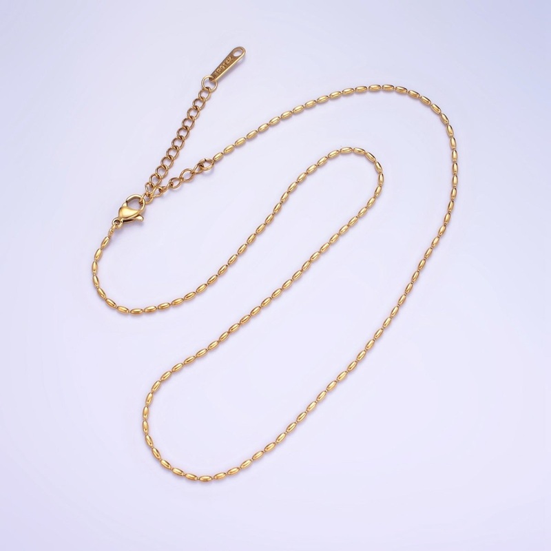 Stainless Steel 1.5mm Tube Bead 16 Inch Choker Necklace | WA-2419