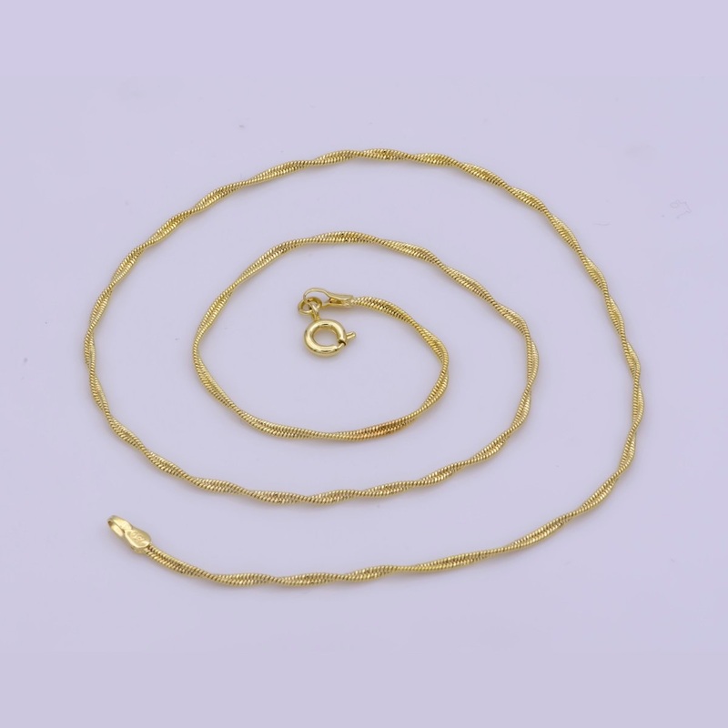 1.7mm Dainty Twisted Cocoon Snake 18 Inch Layering Chain Necklace | WA-397 Clearance Pricing