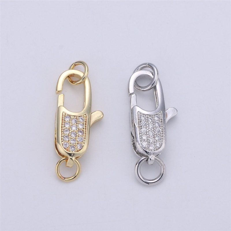 14K Gold Filled Rectangle Lobster Clasp for Necklace Bracelet Jewelry Making Supplies Chain Findings Micro Pave Clasp K-382 K-821 K-866 GOLD 8 x 16