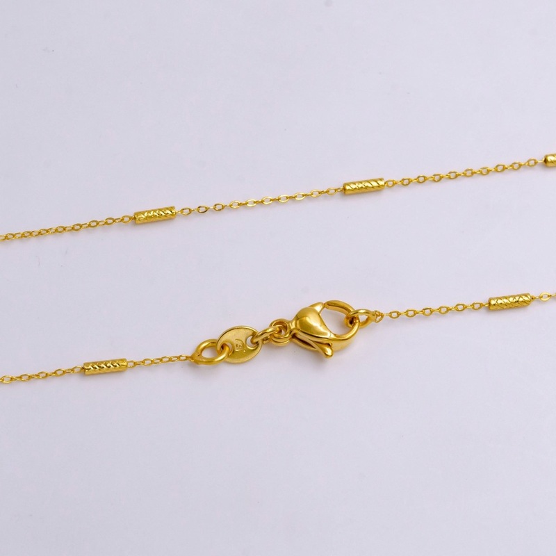 24K Gold Filled 0.6mm Dainty Artisan Tube Cable Satellite 17.5 Inch Layering Chain Necklace | WA-2210 Clearance Pricing