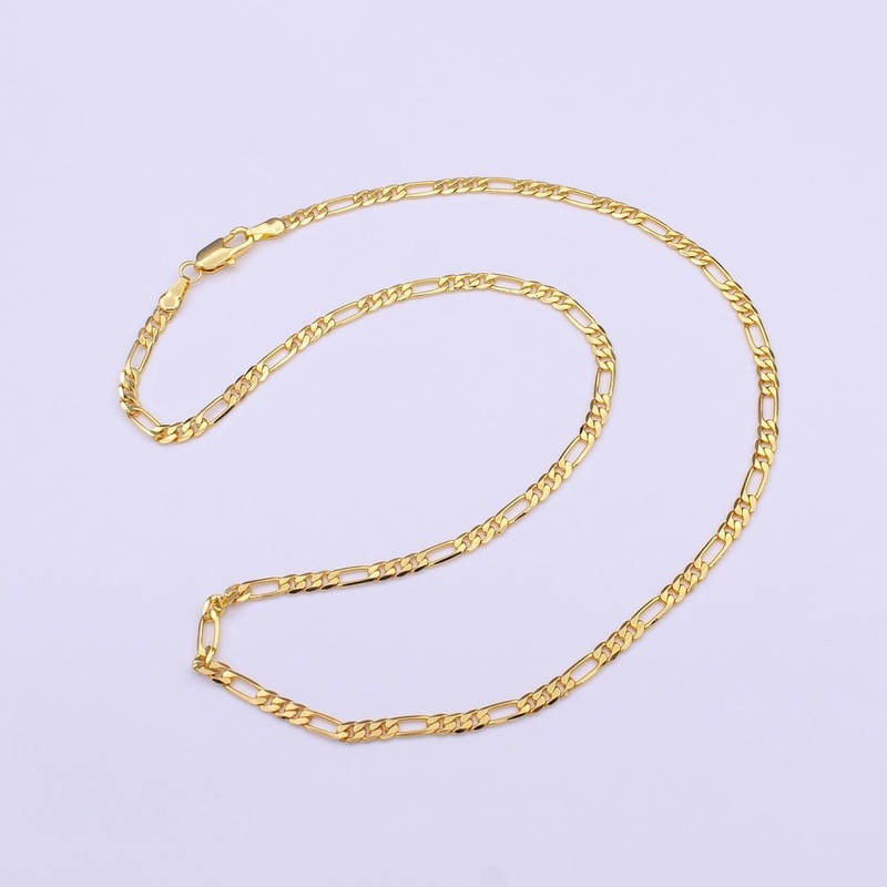 24K Gold Filled Dainty 3.3mm Figaro Chain 18 Inch Choker Necklace | WA-1466 Clearance Pricing