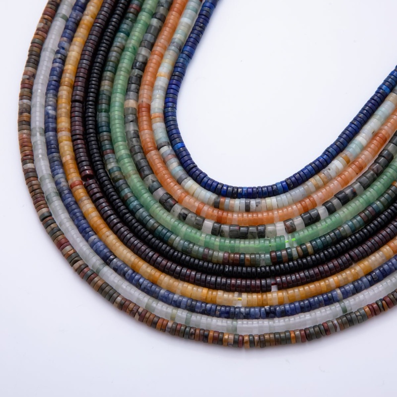 Natural Rondelle Beads Gemstone 4mm x 1.5mm Dark Mixed Color Smooth Beads Strand Finding | WA-A3586 – WA-A3597 Royal Blue