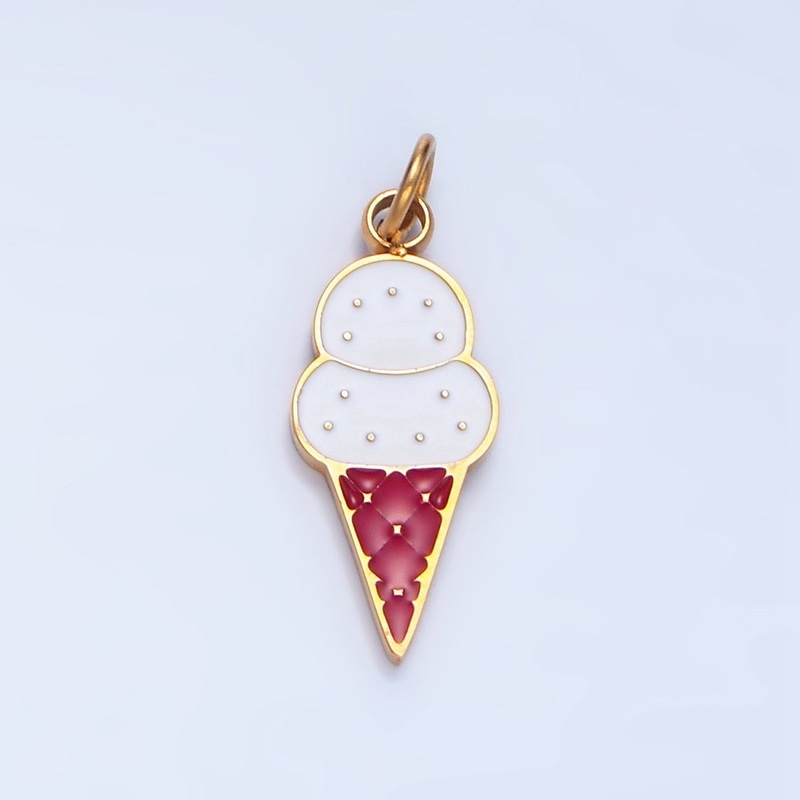 Stainless Steel Ice Cream Enamel Christmas Holiday Charm | P1501