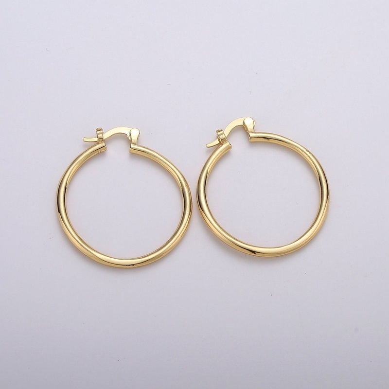 Tube Hoops Gold, 30mm Gold Hoops, Large Gold Hoop Earrings, Hollow Hoop Earrings, Chunky Hoops, Light Hoops for Every Day Wear Q-229