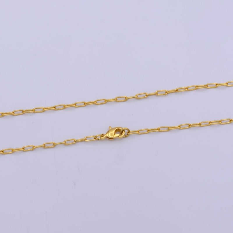 14K Gold Filled 2mm Paperclip Minimalist 16 Inch, 18 Inch Choker Layering Chain Necklace | WA-423 WA-422 Clearance Pricing 16 Inch