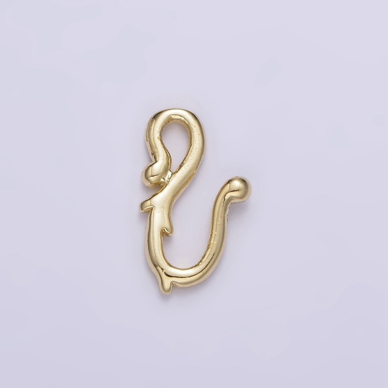 14K Gold Filled Mini Molten Vine Hook Closure Findings Supply | Z658 Gold