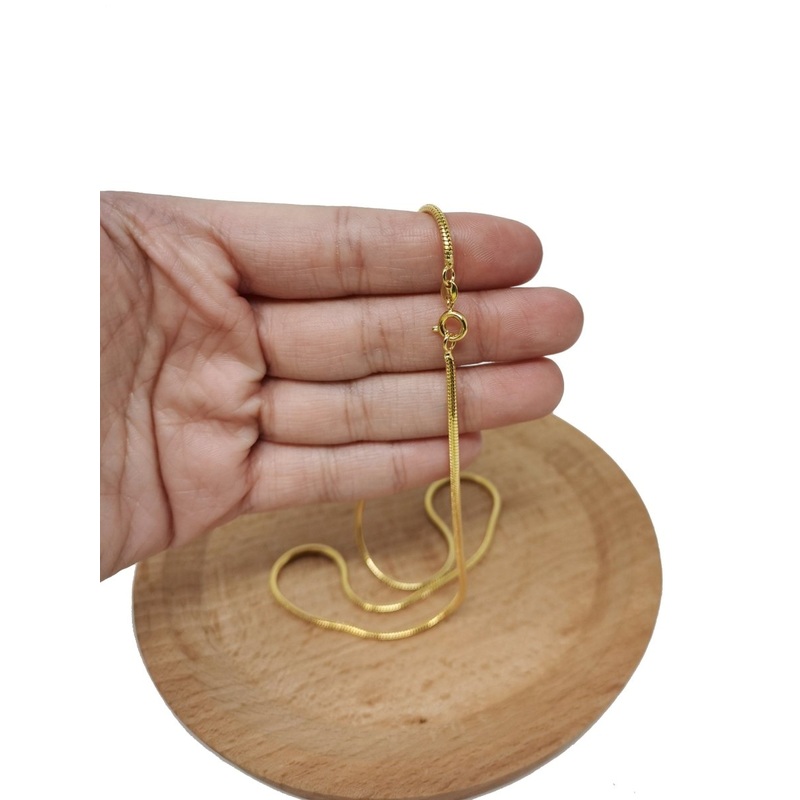 18 inch Ready To Use 24K Gold Filled 1mm Cocoon Snake Spring Ring Necklace | CN-461 Clearance Pricing