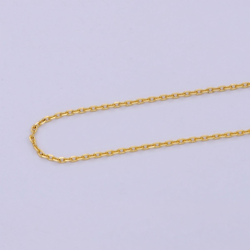 19.7” Ready to Use 24K Gold Filled Thin Cable Necklace Chain, Layering Cable Chain Dainty Necklace, For Pendant Charm Necklace Making WA-743