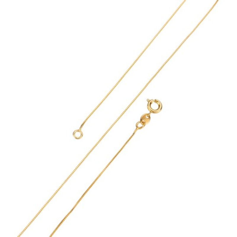 24K Gold Filled 1.7mm Box Chain Necklace Gold Filled Finished Statement Chain Necklace Ready to Wear 17.5 Inch Gold Chain w/ Spring Ring | CN-344  Clearance Pricing