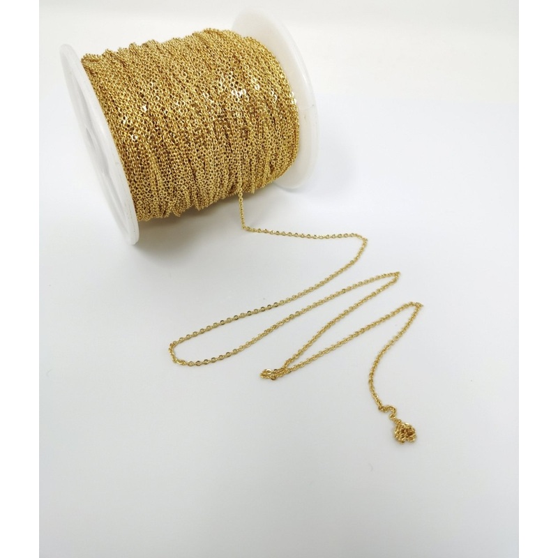 Delicate 16K Gold Filled ROLO Chain by Yard For Jewelry Making, Lead Free Nickel Free Chain for Necklace Bracelet Anklet Component Supply | ROLL-025