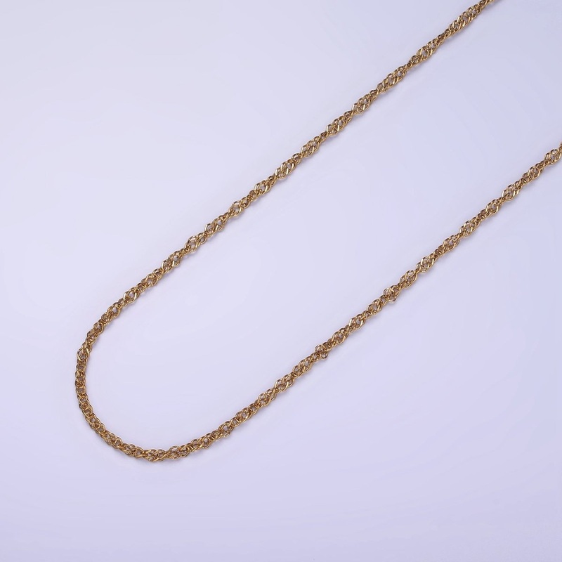 Gold Stainless Steel Double Cable Link Chain by Yard | ROLL-1467 Clearance Pricing