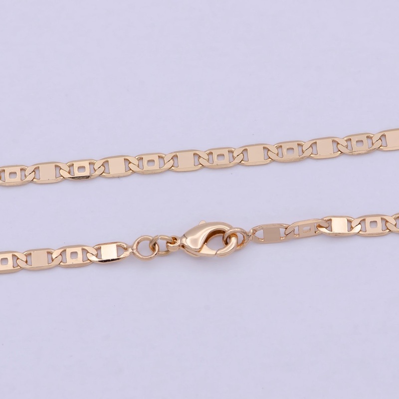 Rose Gold Mariner Link Chain Necklace, Rose Gold Filled Mariner Necklace, Anchor Link Chain Necklace 17.5 Inch | WA-804 Clearance Pricing